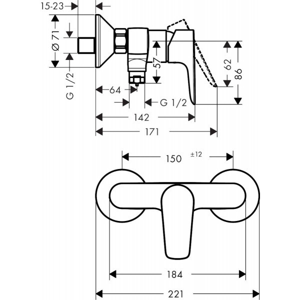 Hansgrohe FinishPlus bateria prysznicowa natynkowa brąz szczotkowany 71760140