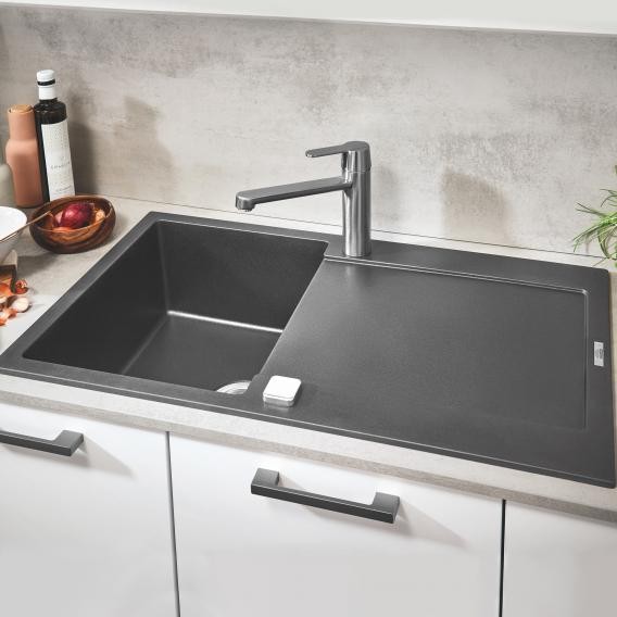 Grohe K500 zlewozmywak wpuszczany w blat 1 komora z ociekaczem 86x50 cm szary granit 31644AT0