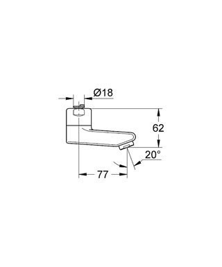 Grohe Grohtherm special wylewka do baterii 7,8 cm chrom 13080000