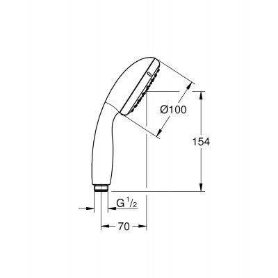 Grohe Tempesta 100 główka słuchawka prysznicowa 1 strumień chrom 27923001