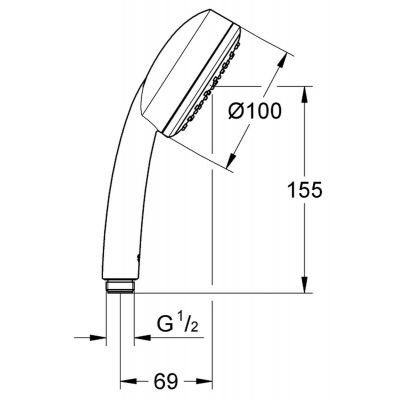 Grohe Tempesta Cosmopolitan 100 główka słuchawka prysznicowa 1 strumień chrom 26082002