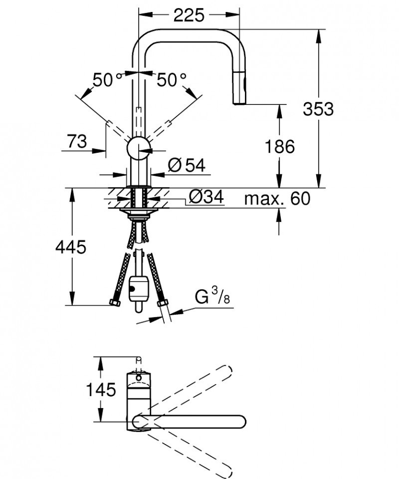 Grohe Minta bateria kuchenna zlewozmywakowa z wyciąganą wylewką różowe złoto szczotkowane brushed warm sunset 32322DL2