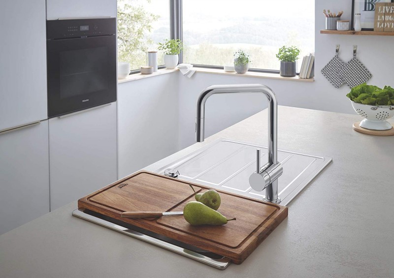 Grohe Minta bateria kuchenna zlewozmywakowa z wyciąganą wylewką różowe złoto szczotkowane brushed warm sunset 32322DL2