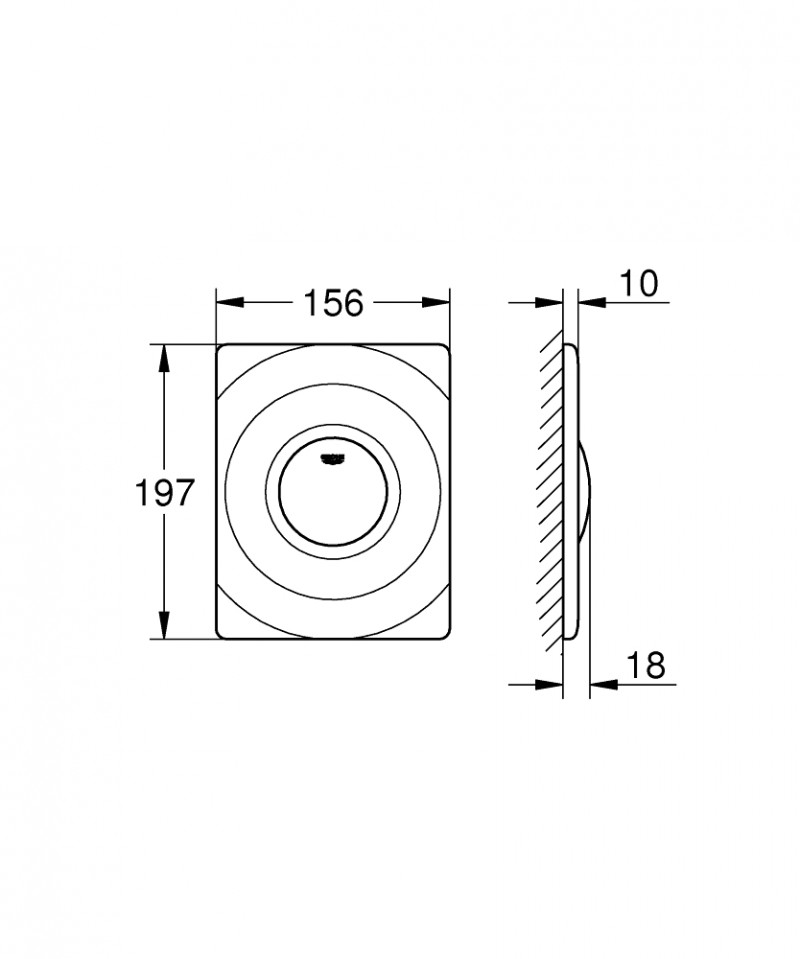 Grohe Surf przycisk spłukujący do stelaża WC chrom 37063000