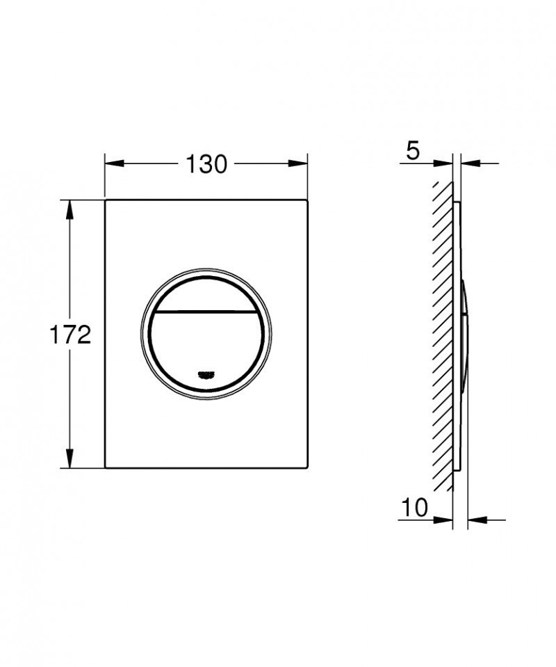 Grohe Arena Cosmopolitan S przycisk spłukujący do stelaża WC grafit szczotkowany brushed hard graphite 37624AL0