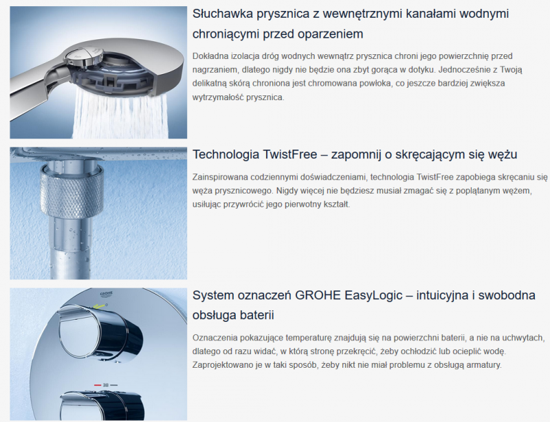 Grohe Euphoria System SmartControl 310 Duo zestaw prysznicowy termostatyczny z deszczownicą 31cm moon white 26507LS0