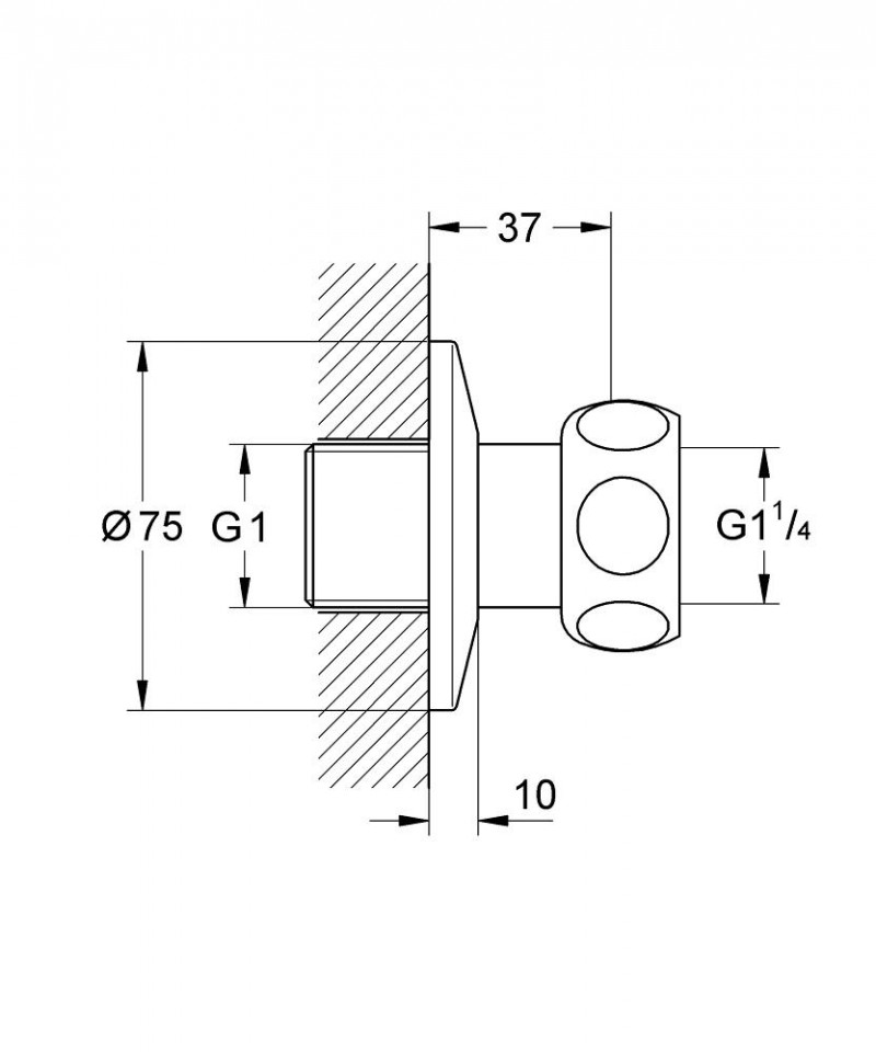 Grohe Grohtherm XL przyłącze proste  chrom 12417000