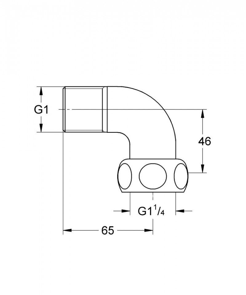 Grohe Grohtherm XL kątownik przyłączeniowy chrom 12428000