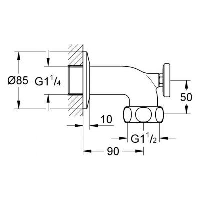 Grohe Grohtherm XL kolanko wyjścia chrom 12444000