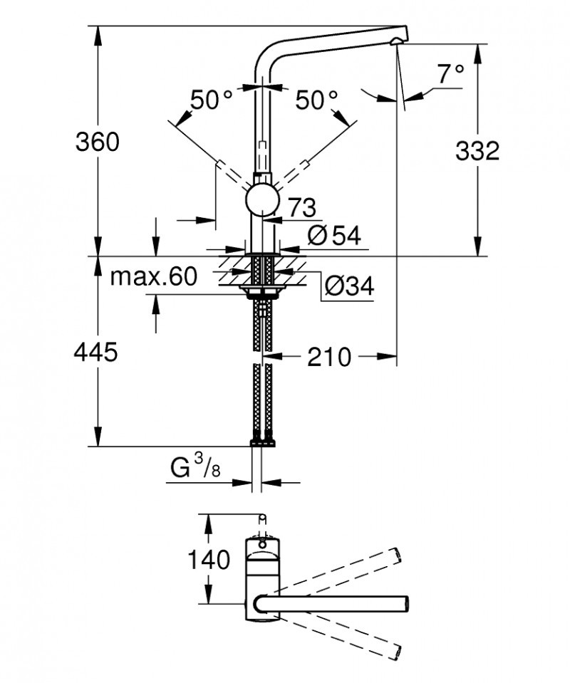 Grohe Minta jednouchwytowa bateria zlewozmywakowa różowe złoto szczotkowane brushed warm sunset 31375DL0