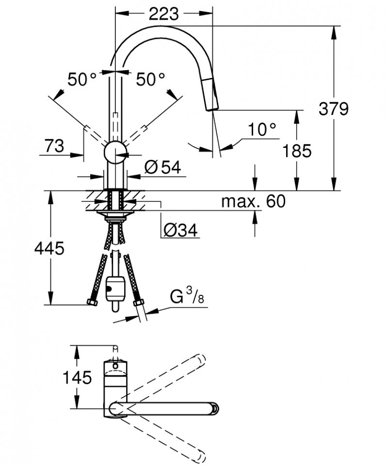 Grohe Minta bateria kuchenna zlewozmywakowa stal nierdzewna 32321DC2