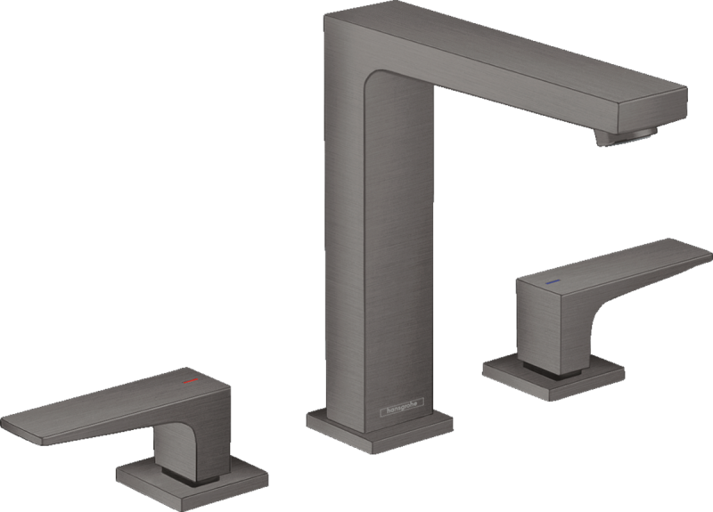 Hansgrohe FinishPlus Metropol 160 3-otworowa bateria umywalkowa wysoka z klik-klakiem czarny chrom szczotkowany 32515340