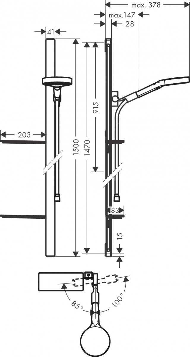 Hansgrohe Rainfinity 130 3jet zestaw prysznicowy z uchwytem i mydelniczką 150 cm chrom 27673000