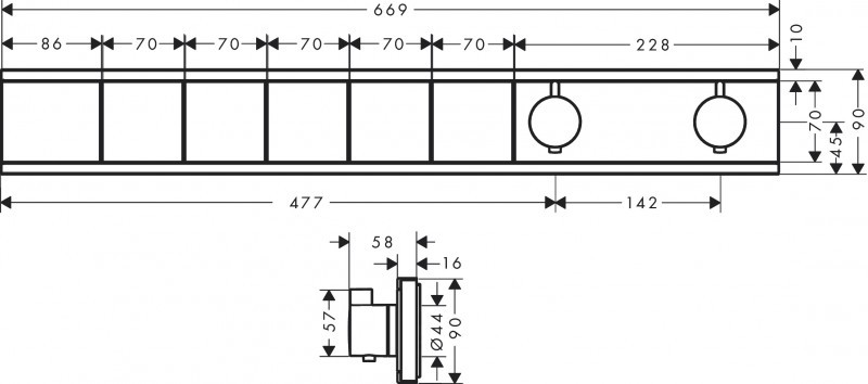 Hansgrohe Rainfinity Bateria termostatyczna RainSelect do montażu podtynkowego do 5 odbiorników biały mat 15384700