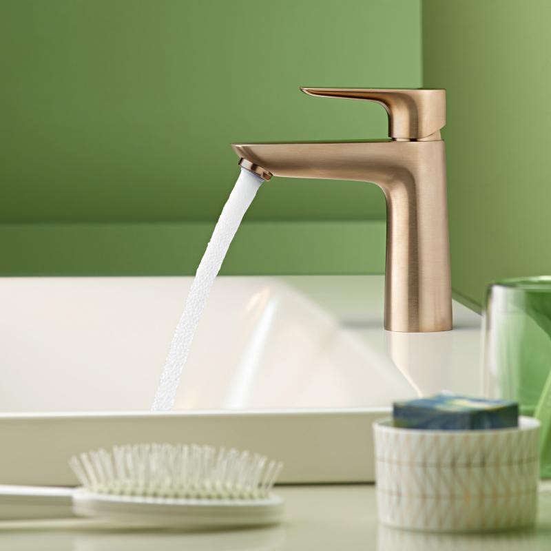 Hansgrohe FinishPlus Talis E bateria umywalkowa 110 z korkiem brąz szczotkowany 71710140