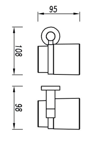 Omnires Modern Project kubek wiszący szkło/czarny MP60320BL