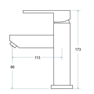 BESCO Modern II bateria umywalkowa niska stojąca chrom BU-MII-CH