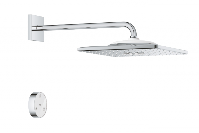 Grohe Rainshower 310 SmartConnect Cube deszczownica 31x31 z ramieniem 2 strumienie  z pilotem chrom połysk 26642000