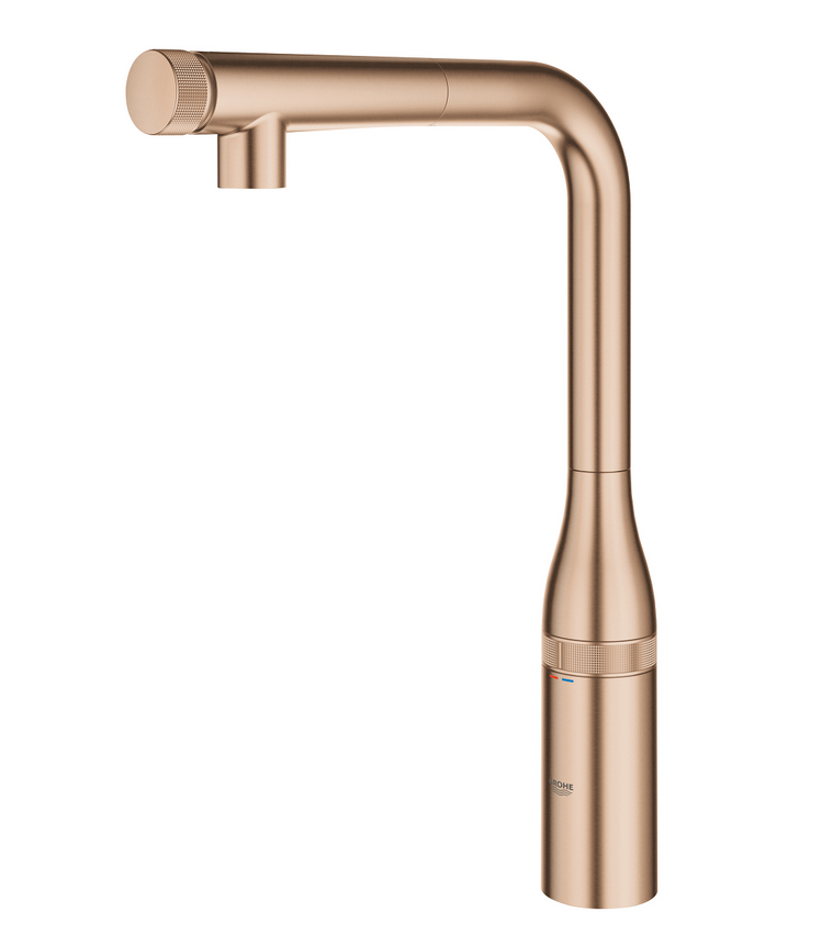 Grohe Essence SmartControl bateria kuchenna zlewozmywakowa z wyciąganą wylewką złoty szczotkowany brushed warm sunset 31615DL0