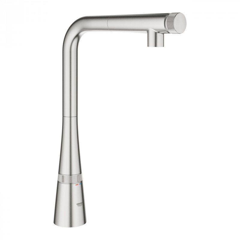 Grohe Zedra SmartControl bateria kuchenna zlewozmywakowa z wyciąganą wylewką stal 31593DC2