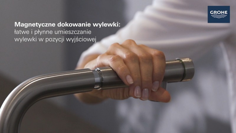 Grohe Minta SmartControl bateria kuchenna zlewozmywakowa z wyciąganą wylewką stal nierdzewna 31613DC0