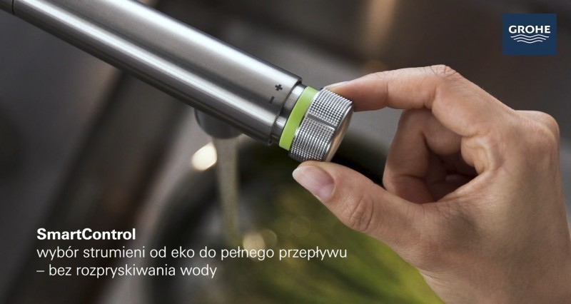 Grohe Essence SmartControl bateria kuchenna zlewozmywakowa z wyciąganą wylewką różowe złoto polerowany warm sunset 31615DA0