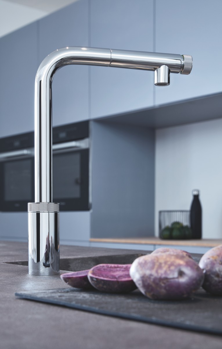 Grohe Minta SmartControl bateria kuchenna zlewozmywakowa z wyciąganą wylewką stal nierdzewna 31613DC0