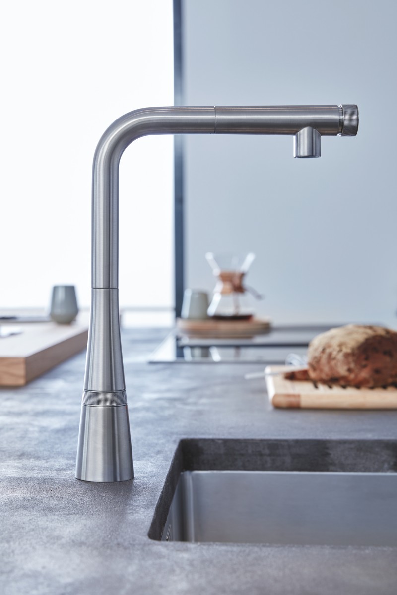 Grohe Zedra SmartControl bateria kuchenna zlewozmywakowa z wyciąganą wylewką stal 31593DC2