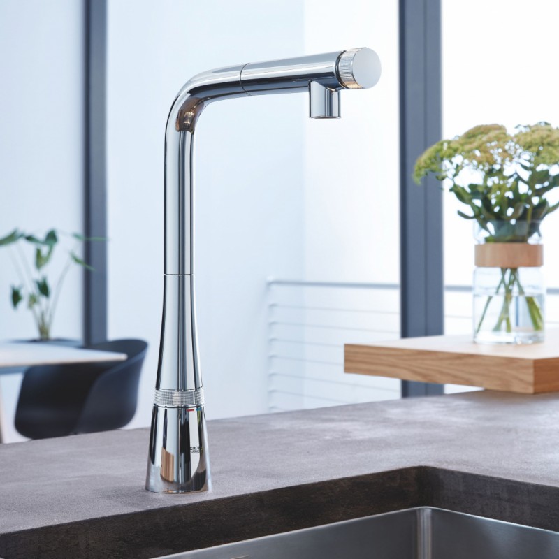 Grohe Zedra SmartControl bateria kuchenna zlewozmywakowa z wyciąganą wylewką chrom 31593002