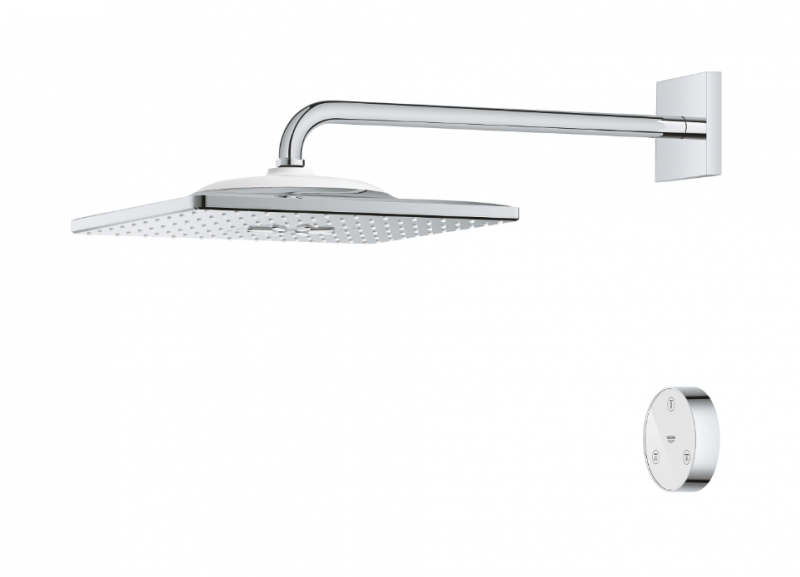 Grohe Rainshower 310 SmartConnect Cube deszczownica 31x31 z ramieniem 2 strumienie  z pilotem chrom połysk 26642000