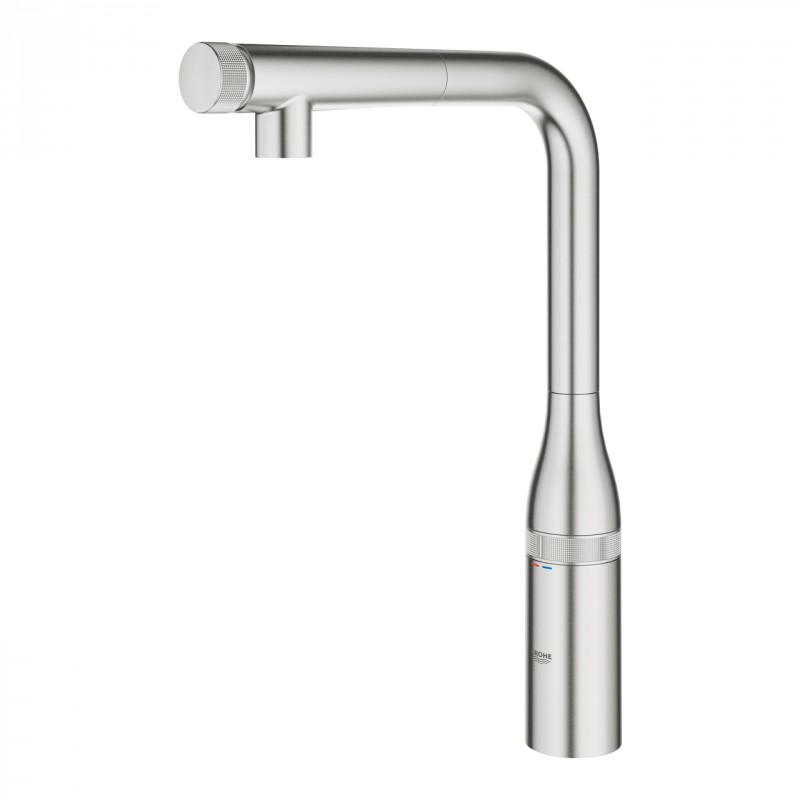 Grohe Essence SmartControl bateria kuchenna zlewozmywakowa z wyciąganą wylewką stal nierdzewna 31615DC0