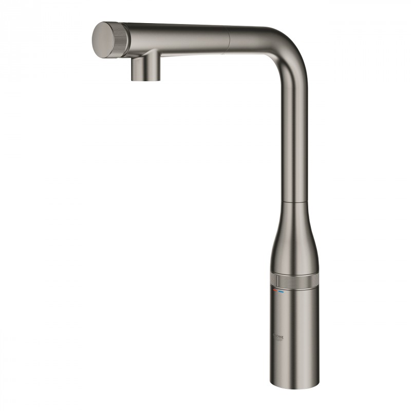 Grohe Essence SmartControl bateria kuchenna zlewozmywakowa z wyciąganą wylewką grafit szczotkowany brushed hard graphite 31615AL0