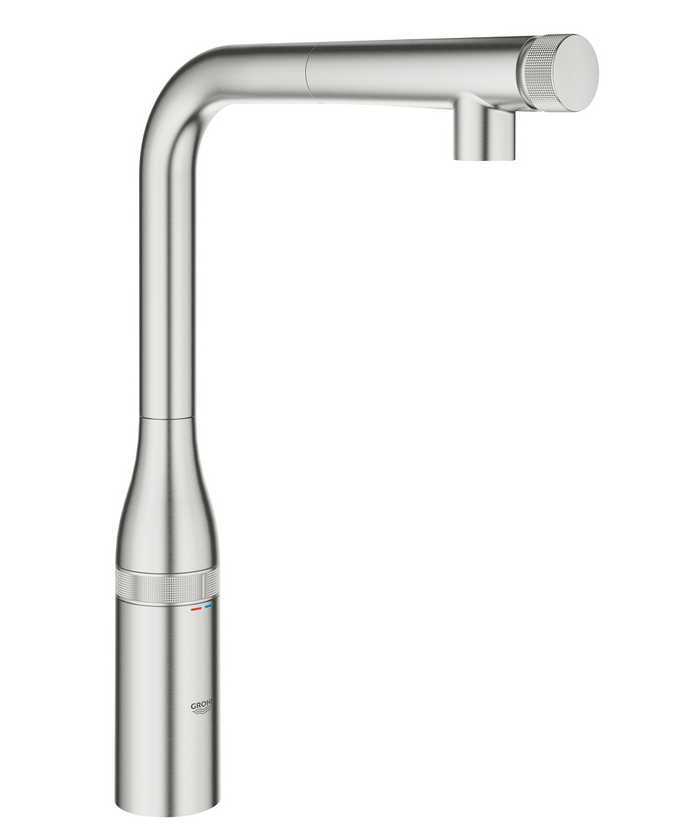 Grohe Essence SmartControl bateria kuchenna zlewozmywakowa z wyciąganą wylewką stal nierdzewna 31615DC0