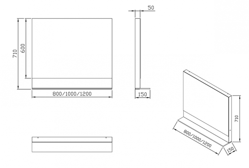 Ravak Formy 02 lustro wiszące 80x72 cm dąb X000001046