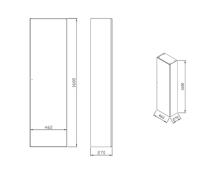 Ravak Formy 02 słupek łazienkowy 46x160 cm orzech X000001262