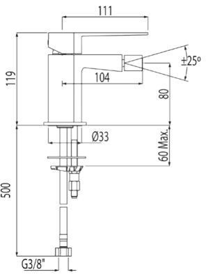 Tres Slim-Tres bateria bidetowa perlator stal 202.120.01.AC