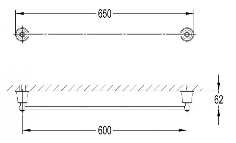 Omnires Art Line wieszak na ręcznik 65 cm złoty AL53216GL