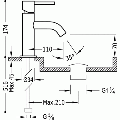 Tres Study Exclusive bateria umywalkowa złoty matowy 262.903.01.OM