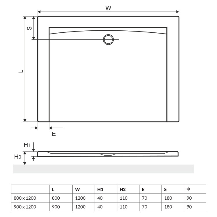 Excellent Forma brodzik prostokątny płaski 120x80 biały BREX.FOR128WHN