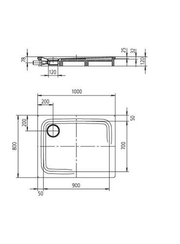 Kaldewei Superplan plus brodzik prostokątny płaski 80x100 model 477-5 470247980001