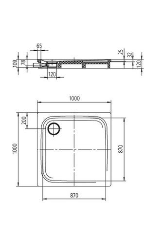 Kaldewei Superplan plus brodzik prostokątny płaski 100x100 model 479-5 470447980001