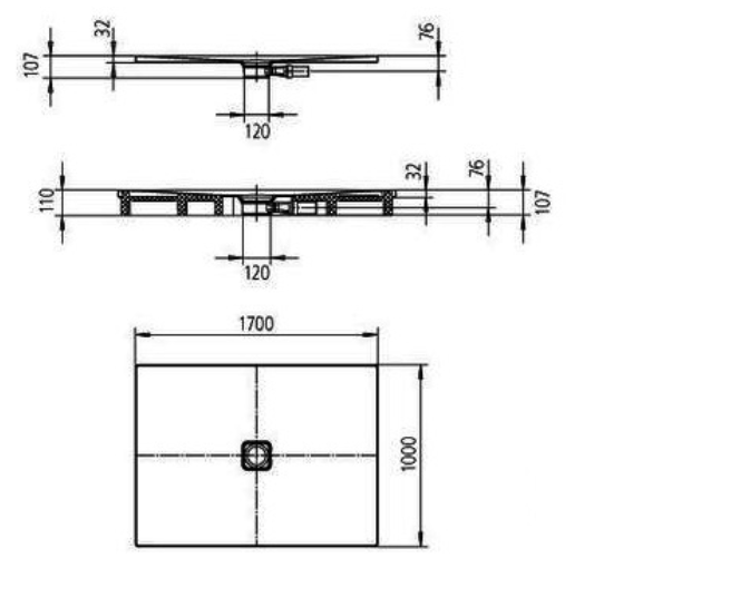 Kaldewei Conoflat brodzik prostokątny płaski 100x170 model 864-1 468100010001