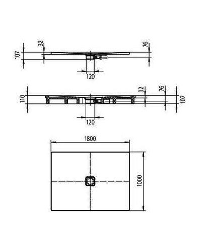 Kaldewei Conoflat brodzik prostokątny z nośnikiem styropianowym 100x180 model 867-2 468448040001