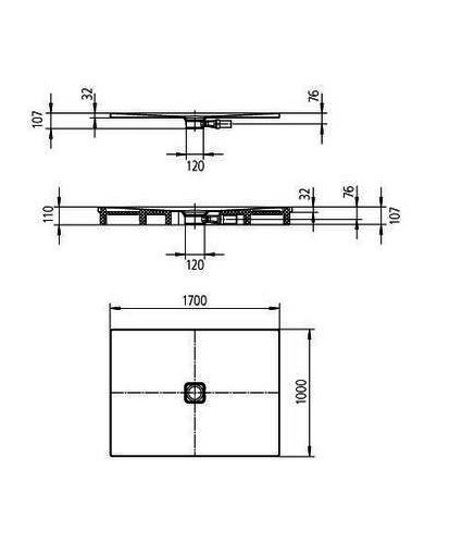 Kaldewei Conoflat brodzik prostokątny z nośnikiem styropianowym 100x170 model 864-2 468148040001