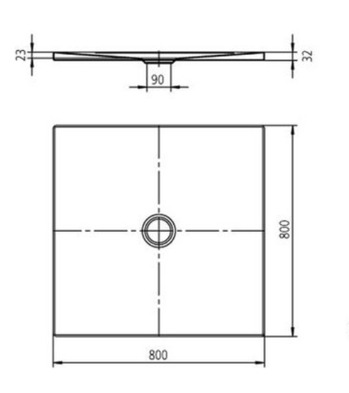 Kaldewei Scona brodzik kawadratowy z obniżonym nośnikiem 80x80 model 911-5 491147980001