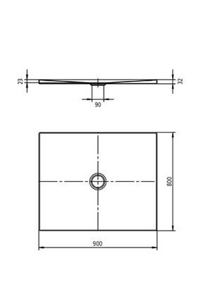 Kaldewei Scona brodzik prostokątny z obniżonym nośnikiem 80x90 model 941-5 494147980001