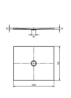 Kaldewei Scona brodzik prostokątny z obniżonym nośnikiem 100x75 model 942-5 494247980001