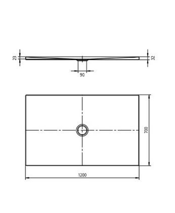 Kaldewei Scona brodzik prostokątny z obniżonym nośnikiem 120x70 model 965-5 496547980001