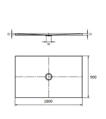 Kaldewei Scona brodzik prostokątny z obniżonym nośnikiem 180x90 model 997-5 499747980001