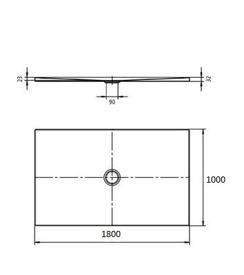 Kaldewei Scona brodzik prostokątny z obniżonym nośnikiem 180x100 model 998-5 499847980001